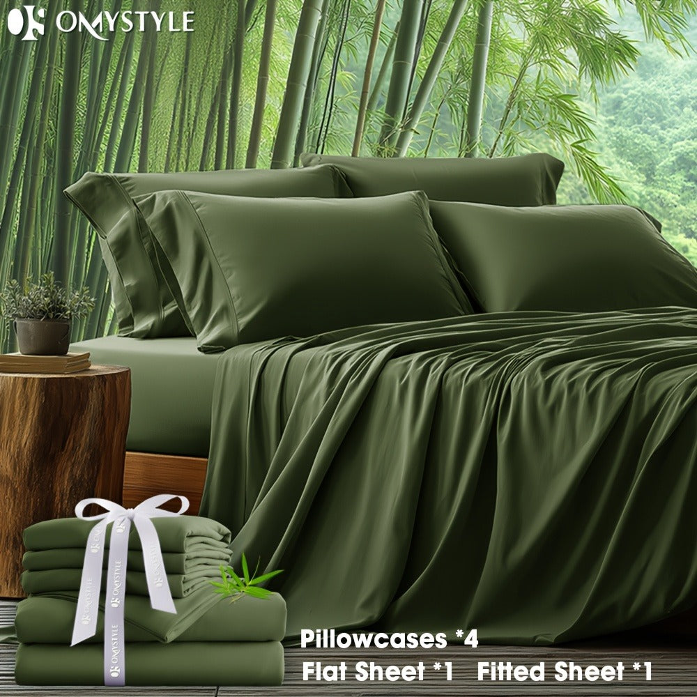Viscose-Derived Blend Sheet Set with 4- or 6-Piece Packages, 11 Colors and Four Bed Size Options