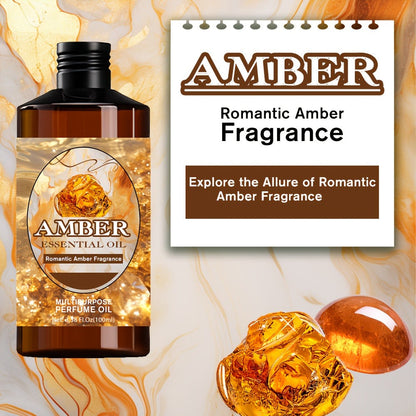 Essential Oil Amber Romantic Fragrance 100ml Dropper Bottle for Diffuser, Massage and DIY Blends
