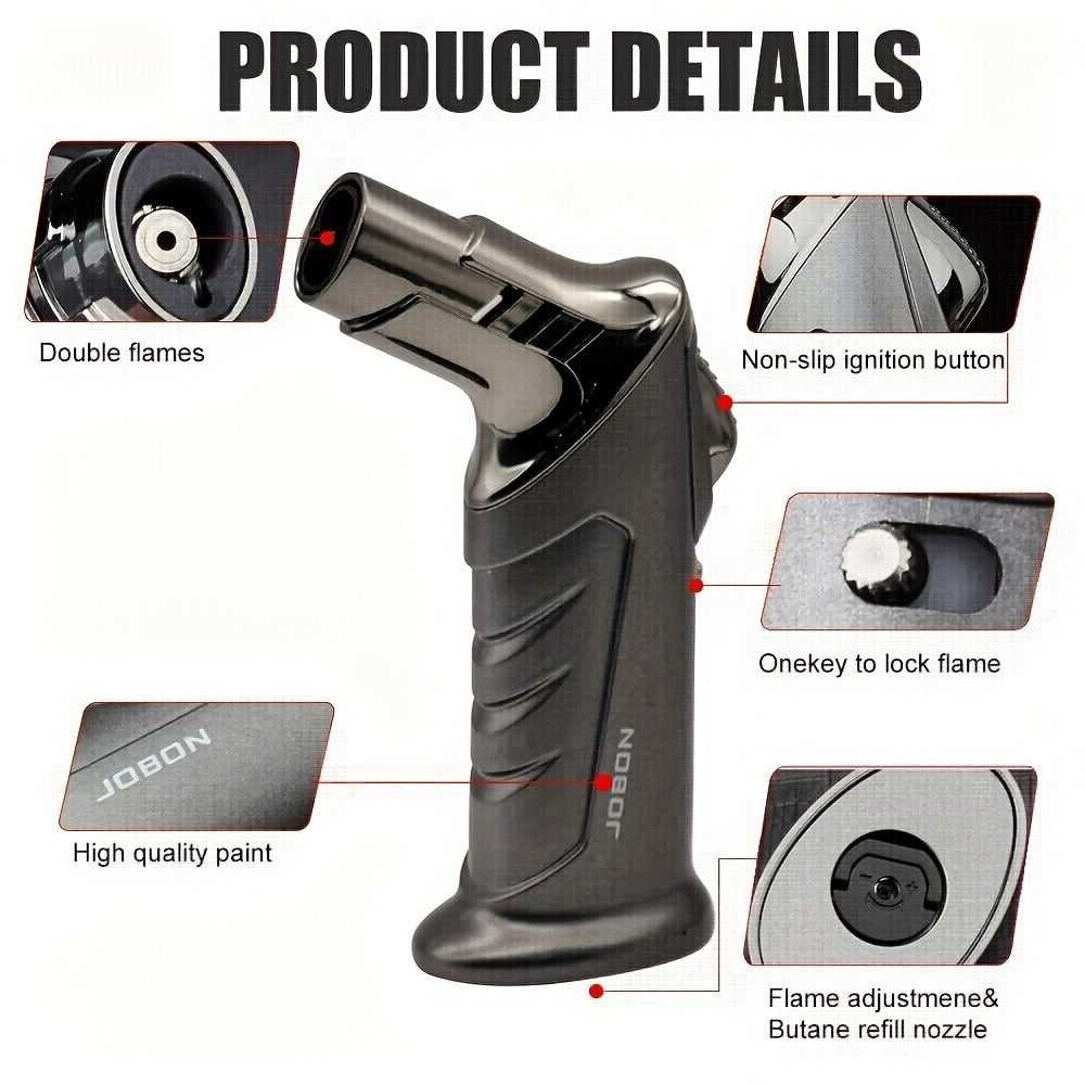 Butane Torch Lighter Gift Set 2500°F, Refillable with Safety Lock & Adjustable Flame for Home Cooking, Dining and Outdoor Meals