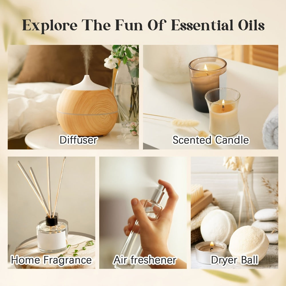 Essential Oil Gift Set with 12, 26, 32 or 48 Five-Milliliter Bottles and Assorted Scent Labels