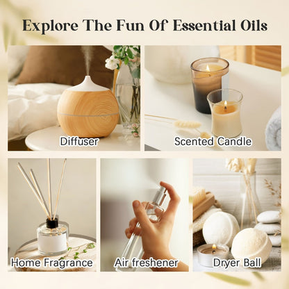 Essential Oil Gift Set with 12, 26, 32 or 48 Five-Milliliter Bottles and Assorted Scent Labels