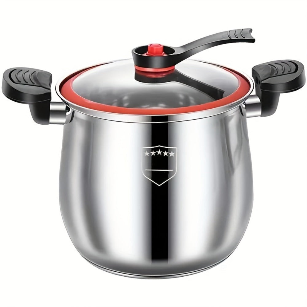 Stainless Steel Quick Cooking Pot with Lid Large, Food-Grade Non-Stick Scratch-Resistant Saucepan