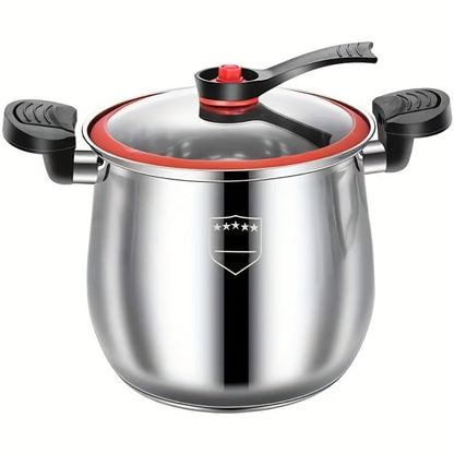 Stainless Steel Quick Cooking Pot with Lid Large, Food-Grade Non-Stick Scratch-Resistant Saucepan