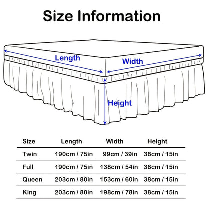 Bed Skirt with Adjustable Elastic Belt – Ruffle Microfiber Dust Ruffle 15 Inch Drop, Hotel Quality, Fade Resistant, Machine Washable