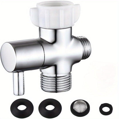 Toilet T-Adapter Diverter Valve with Shutoff – 304 Stainless Steel G7/8 American Thread, Chrome Finish