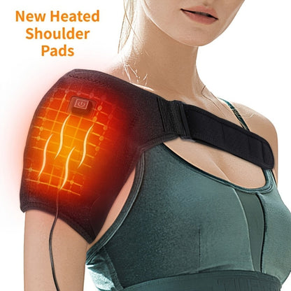 USB Heated Shoulder Pad with 3-Speed Temperature Control, Electric Heating Wrap for Shoulder & Neck Pain