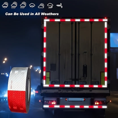 DOT-C2 Reflective Tape 2"x60' High Intensity Prismatic Self-Adhesive Safety Strip – Waterproof Wear-Resistant Ultra Bright for Cars Trucks