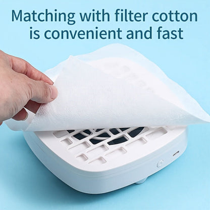 Nail Dust Collector Mini USB Electric Vacuum Cleaner with 10 Filter Pads & Strong Suction, Portable Nail