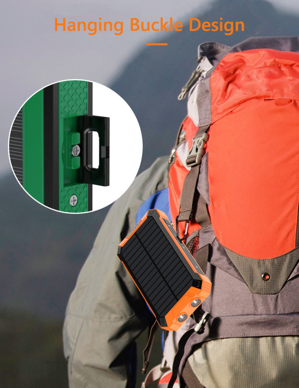 Power Bank Solar 28800mAh or 42800mAh with Wireless Charging, Four Cables and Dual Flashlights