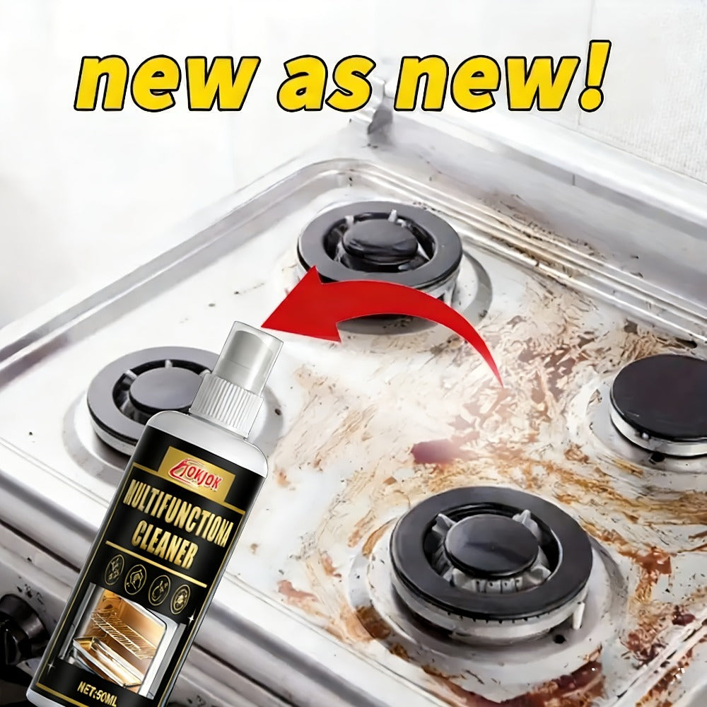 Calcium Carbonate Metal Cleaner Spray – Oil Stain Remover for Stove Oven Cooktop, Polish & Restoration Formula with Sponge