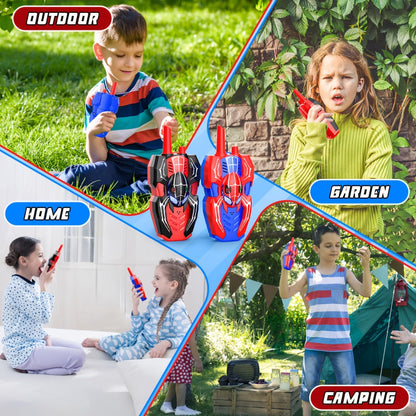 Spider Walkie Talkies for Kids, Long Range Outdoor Toy for Boys & Girls Ages 3-8, Camping Hiking Adventure Gift