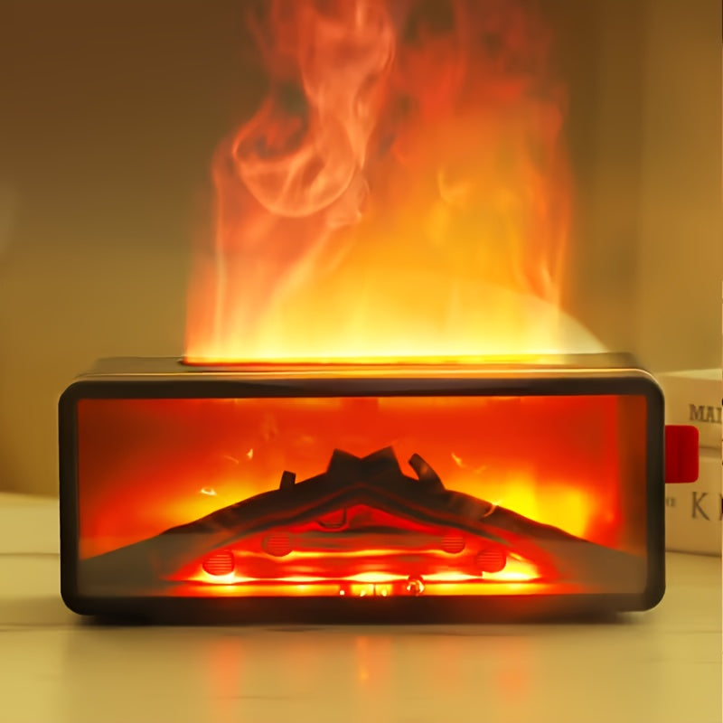 Electric Fireplace Humidifier 3D Flame Effect Aroma Diffuser 2-in-1 Cool Mist Humidifier for Entryways, Bedrooms and Living Spaces
