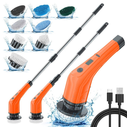 Telescopic Electric Cleaning Brush with Long Handle, 7-in-1 & 14-in-1 Multifunctional Power Scrubber Kit