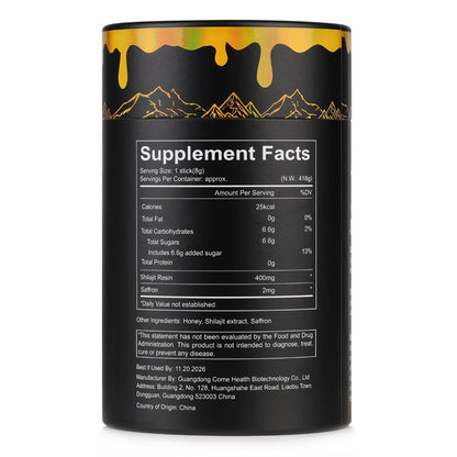 Herbal Supplement with HIMASTER Label, Himalayan Shilajit Honey Sticks, 30 Individually Wrapped 8g Sticks