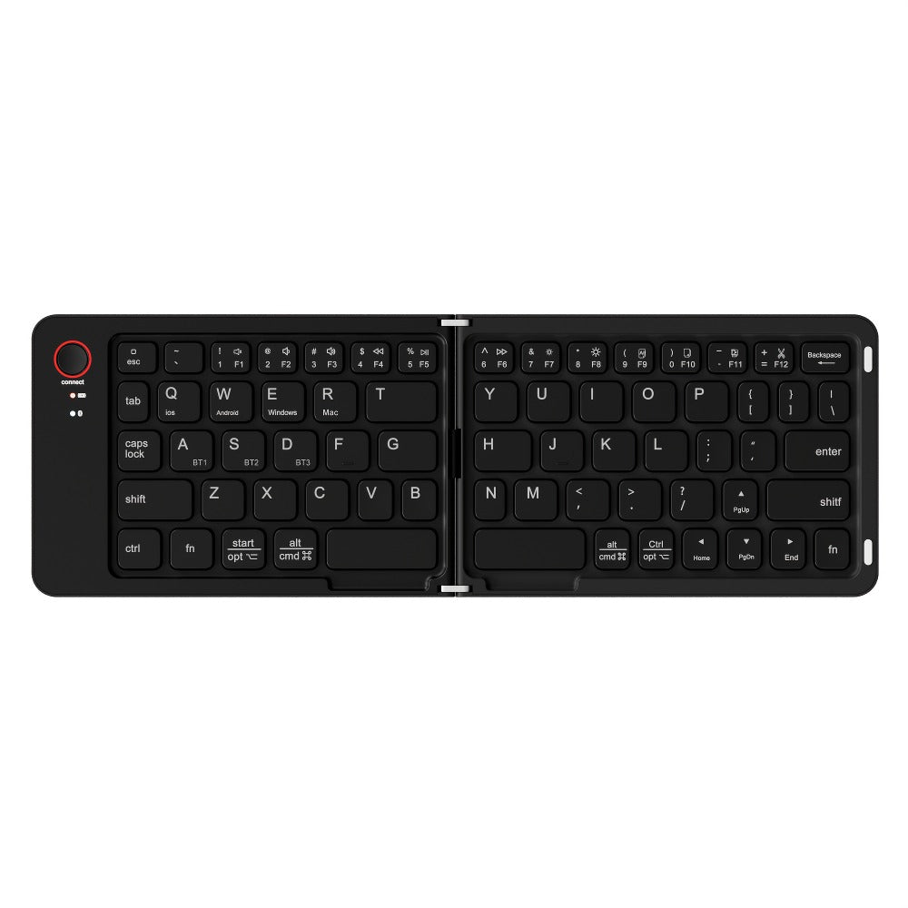 Folding Wireless Keyboard KLZO B023 Dual-Fold Magnetic, Slim Portable Bluetooth Keyboard, Ultra-Long Battery Life