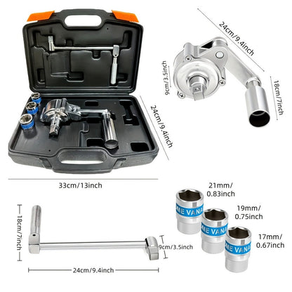 Torque Multiplier Wrench Set 1:16 400NM Lug Nut Remover, 1/2 Drive Labor-Saving Tire Changing Kit with 17mm 19mm 21mm Sockets
