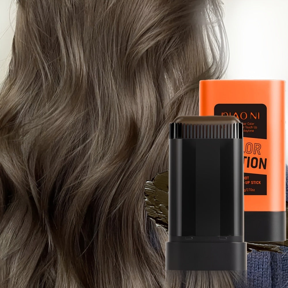 Portable Gray Root Cover Stick 2pcs, Disposable Hair Root Touch-Up with Plant-Based Squalane, Instant Gray Coverage