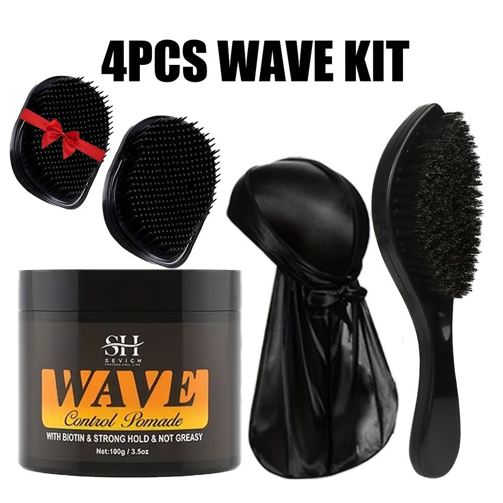 360 Wave Pomade Strong Hold Hair Styling with Jojoba Oil – Frizz Control Moisturizing Formula for Dreads Locks Twists Coily Curly Wavy Hair