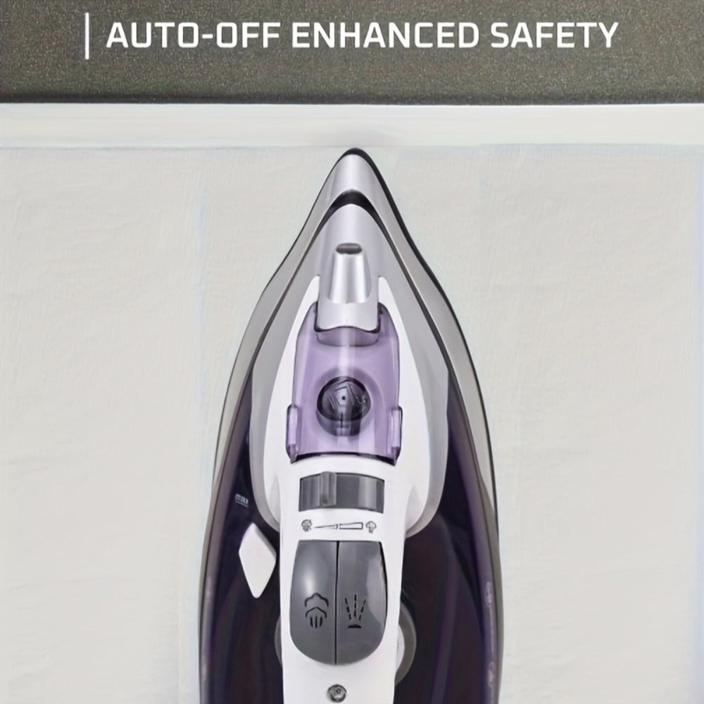 Steam Clothes Iron with Ceramic Coated Soleplate – Precision Thermostat, 3-Way Auto-Off, Self-Cleaning, Anti-Calcium & Anti-Drip