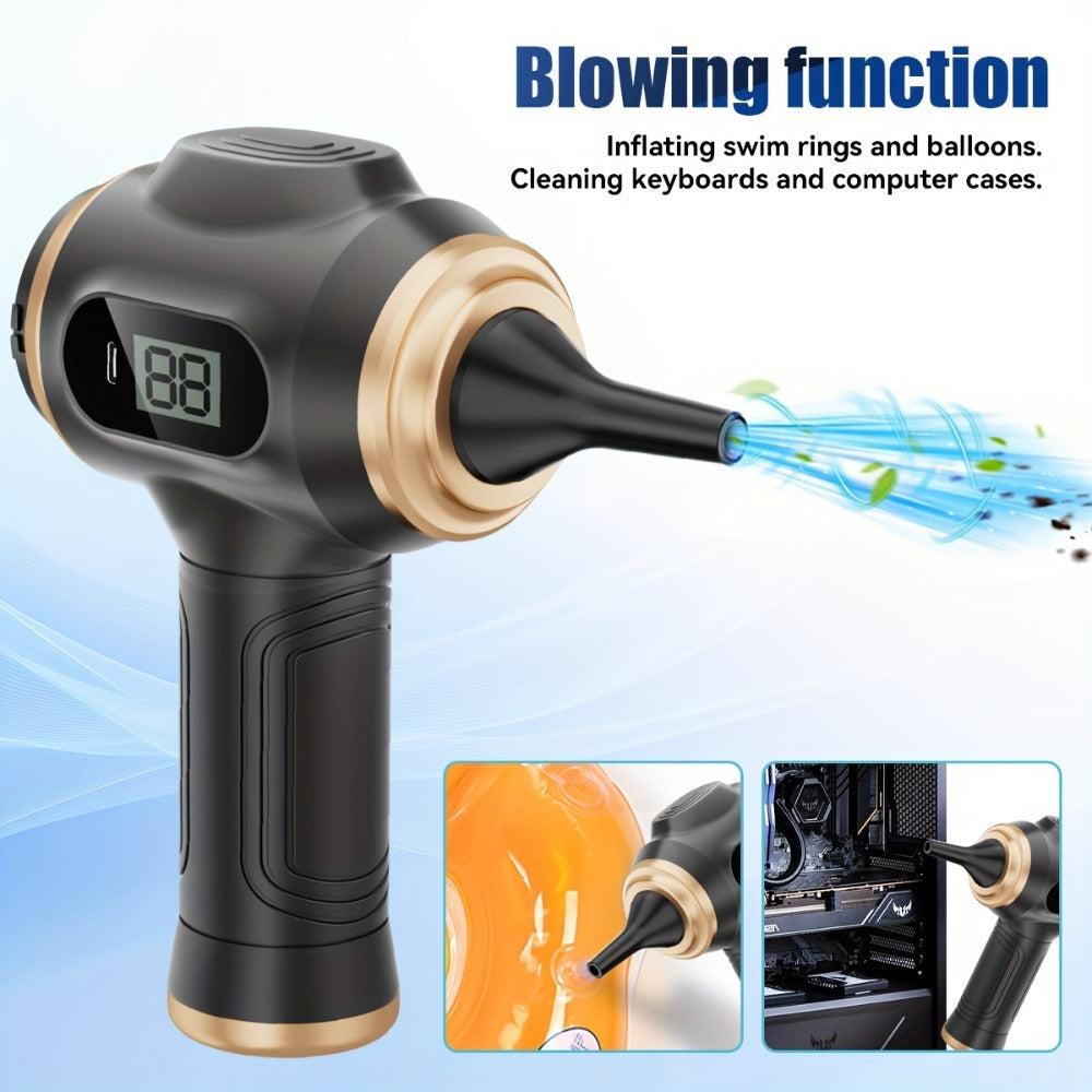 Cordless Handheld Vacuum Cleaner with LCD Display & Multi-Nozzles, 9000Pa Suction 50000RPM HEPA Filter