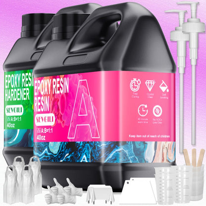 Fast-Curing Epoxy Resin Kit Low Odor Bubble-Free Non-Yellowing for Entryways, Bedrooms and Living Spaces