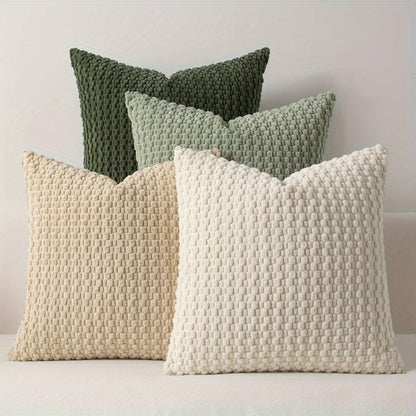 Velvet Throw Pillow Covers 4-Pack 20x20 Inch - Double-Sided Cushion Covers with Zipper Closure