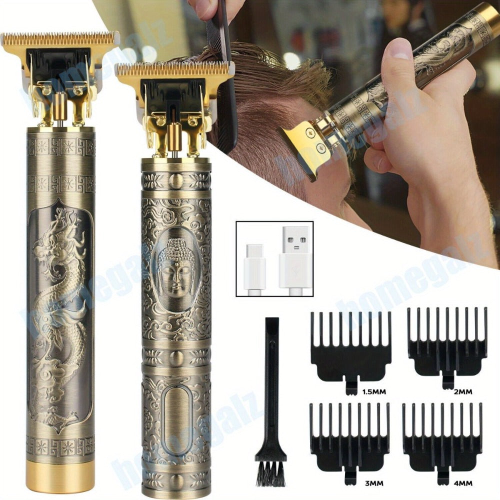 Electric Hair Clipper & Beard Trimmer Set for Men – USB Rechargeable Cordless Haircut Kit with 4 Guide Combs | Professional Home Barber
