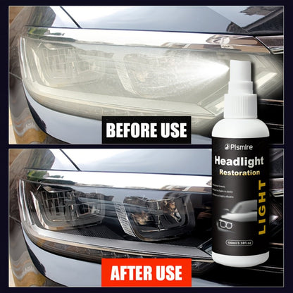 Headlight Restoration Kit Ceramic Coating Spray 100ml No Sanding No Polishing Required Quick Restore Yellowed Foggy Car Headlights DIY