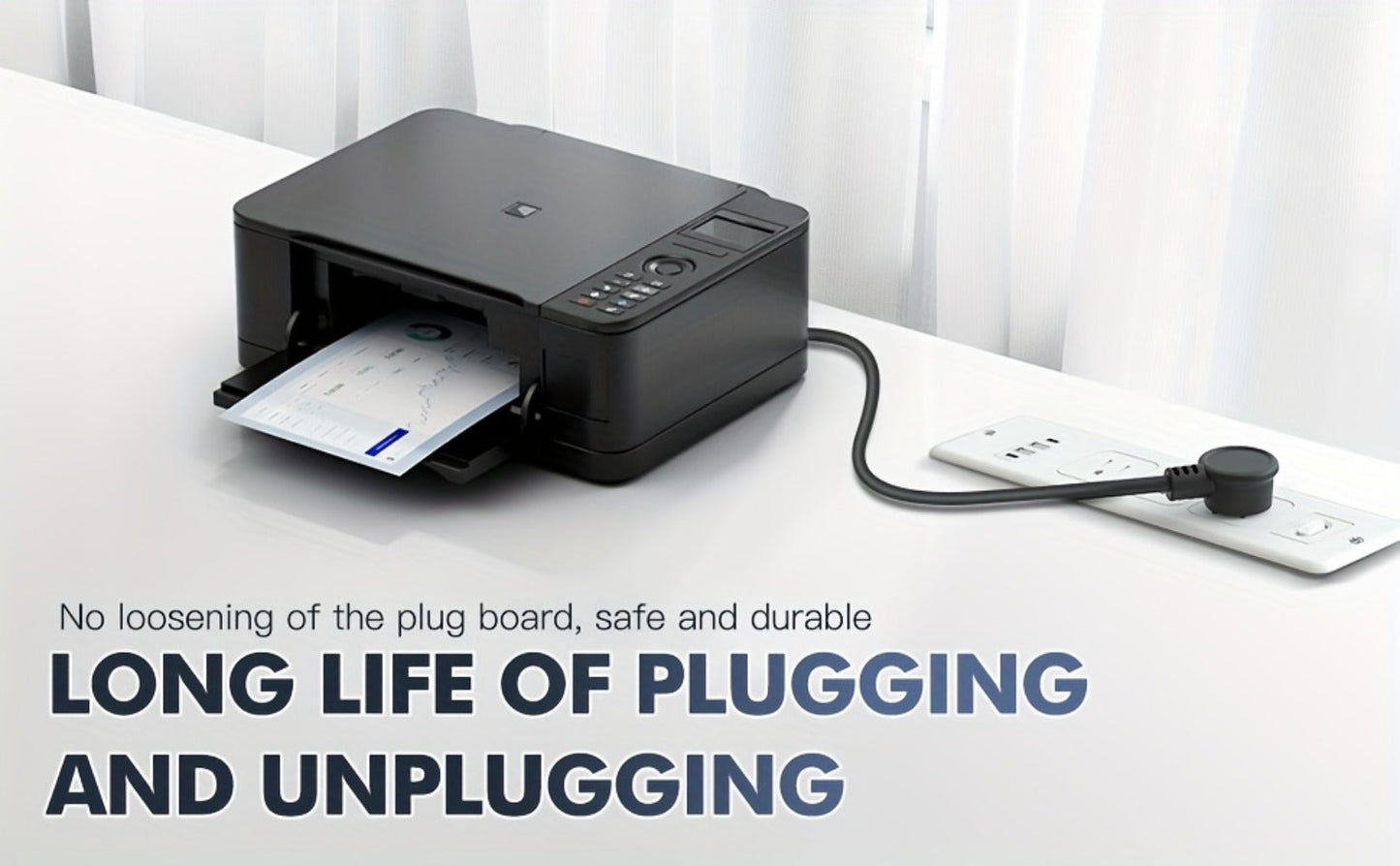 Recessed Power Strip In-Desk Embedded Socket 7-in-1, 3 AC Outlets & 4 USB Ports, Slim Space-Saving Design