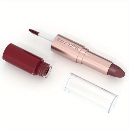 Dual-Ended Matte Lipstick & Lip Gloss Set 4pcs, 2-in-1 Velvety Lip Color, Non-Drying Comfortable Formula