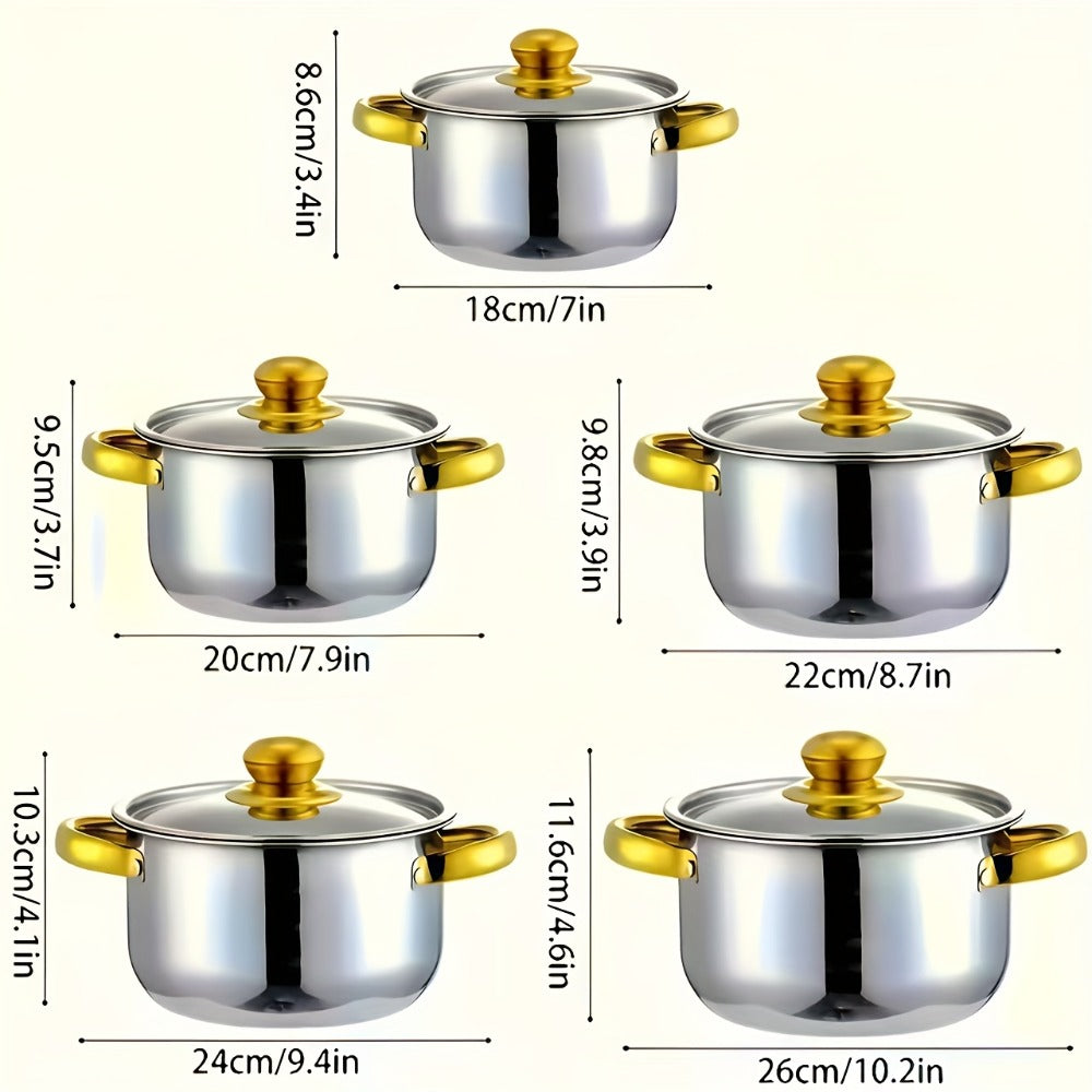 Non-Stick Cookware Set Pots and Pans 10 & 12 Piece, Heat-Resistant Frying Pan, Saucepan & Stewpot