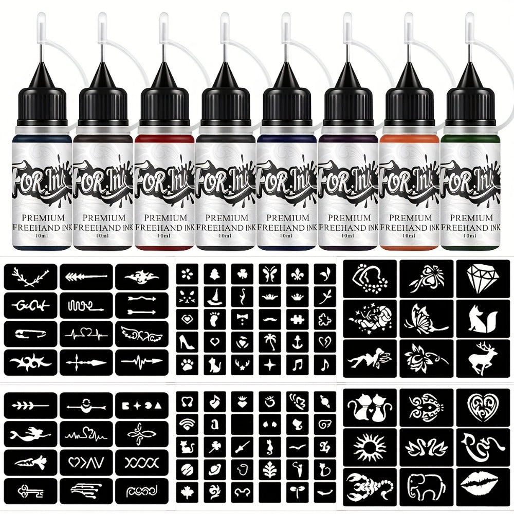 Tattoo Ink 8-Bottle Mixed Color Set with One Kit Configuration and Color Selection with Item-Specific Color, Capacity and Bottle Choices