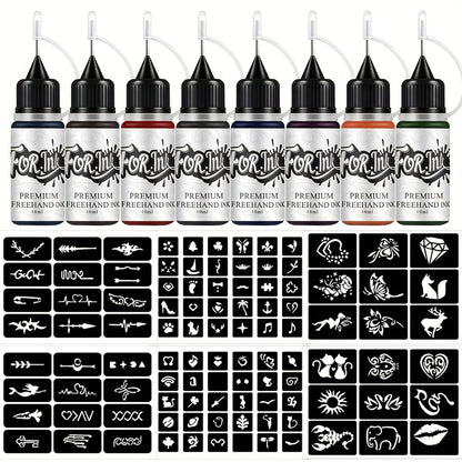 Tattoo Ink 8-Bottle Mixed Color Set with One Kit Configuration and Color Selection with Item-Specific Color, Capacity and Bottle Choices