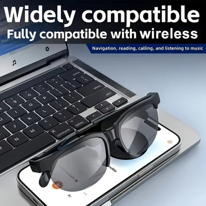 Smart Glasses Open-Ear Bluetooth Audio Eyewear with Built-In Speaker, Microphone and Black or White Frames