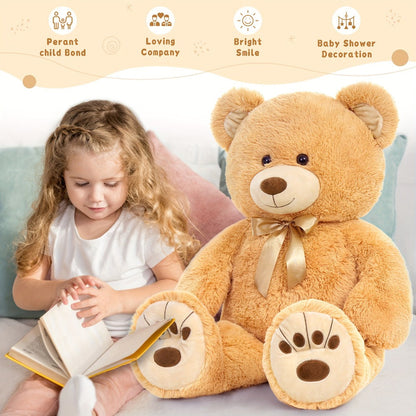 Stuffed Animal Giant Brown Teddy Bear with Oversized Seated Shape and Photo-Color Option for Room Decor