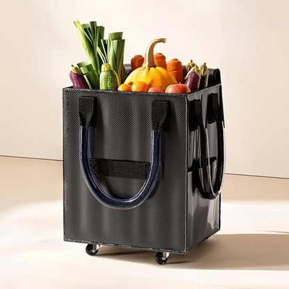 Rolling Grocery Bag with Wheels 60L Extra Large | 16 Gallon Heavy Duty Foldable Shopping Cart Waterproof | Multi-Function Travel Tote