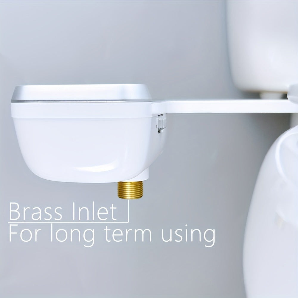 Bidet Toilet Seat Attachment – Non-Electric Mechanical Bidet with Rear Wash, Adjustable Water Pressure, Self-Cleaning Nozzle