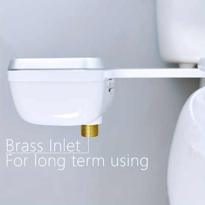 Bidet Toilet Seat Attachment – Non-Electric Mechanical Bidet with Rear Wash, Adjustable Water Pressure, Self-Cleaning Nozzle