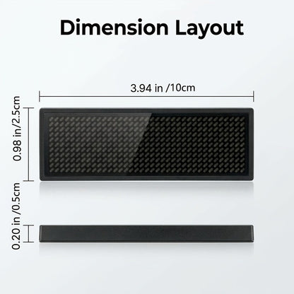 Programmable LED Badge Bluetooth App Controlled, Rechargeable Scrolling Text & Logo Display, 48x12 Pixel LED Name Tag for Events