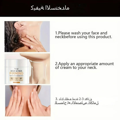 Neck Cream with Hyaluronic Acid & Collagen, Neck Tightening Cream for All Skin Types, Deep Hydration Smooths Fine Lines & Wrinkles