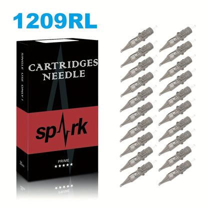 Tattoo Cartridge Needles with SPARK Label, 20-Piece Box and 24 Retained RL RS CM M1 Model Choices