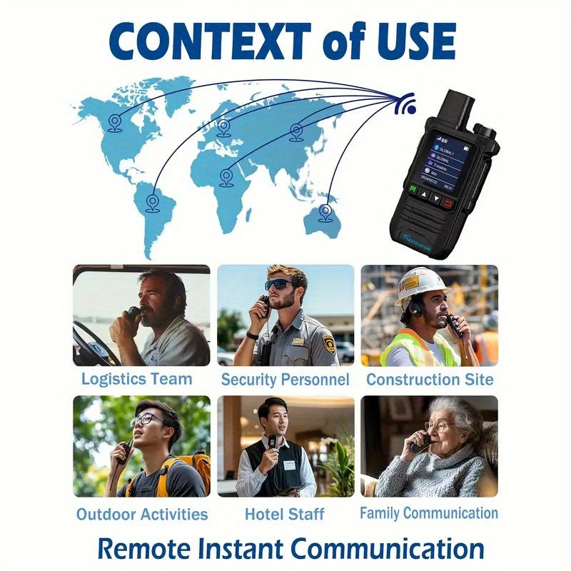 K6 Long Range Walkie Talkies 2 Pack with SIM Cards – 5G Two-Way Radio Set, Ultra-Long Battery Life, Extended Range Two-Way Communication