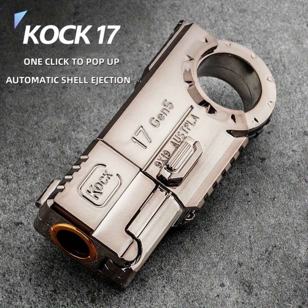Alloy Finger Pistol Fidget Toy, One-Touch Cartridge Ejecting Stress Desk Toy, Cool EDC Novelty Gift for Adults Men Teens