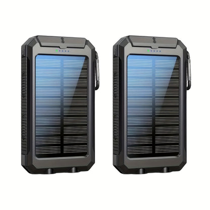 2-Pack Solar Power Bank 20000mAh 40000mAh Portable Dual USB Fast Charging with Built-In for an Everyday Personal Care Routine