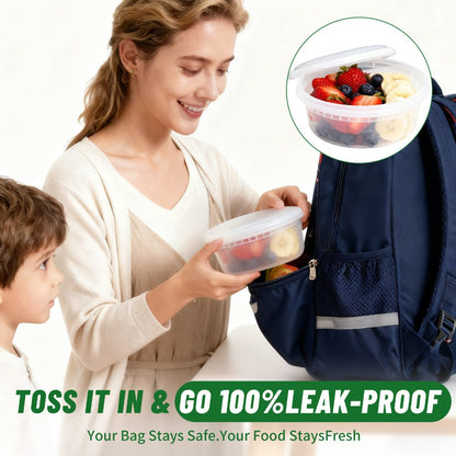 Food Storage Containers 24-Pack 8 oz Deli Boxes with 24 Fitted Lids for Portion and Refrigerator Storage