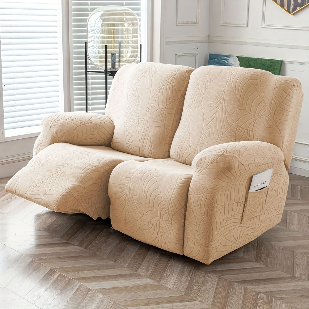Sofa Cover Big-Leaf Jacquard High-Stretch Recliner Slipcover for 1, 2 or 3 Seats and Console Loveseats