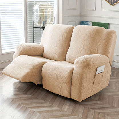 Sofa Cover Big-Leaf Jacquard High-Stretch Recliner Slipcover for 1, 2 or 3 Seats and Console Loveseats