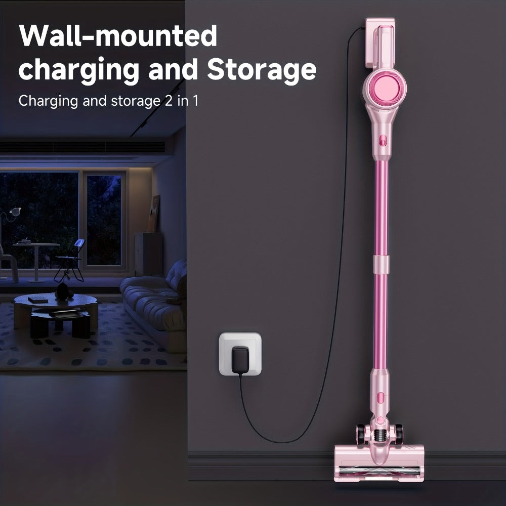 Cordless Vacuum Cleaner 55KPa 8-in-1 Stick Vacuum with LED Light 180° Swivel Wireless for Entryways, Bedrooms and Living Spaces