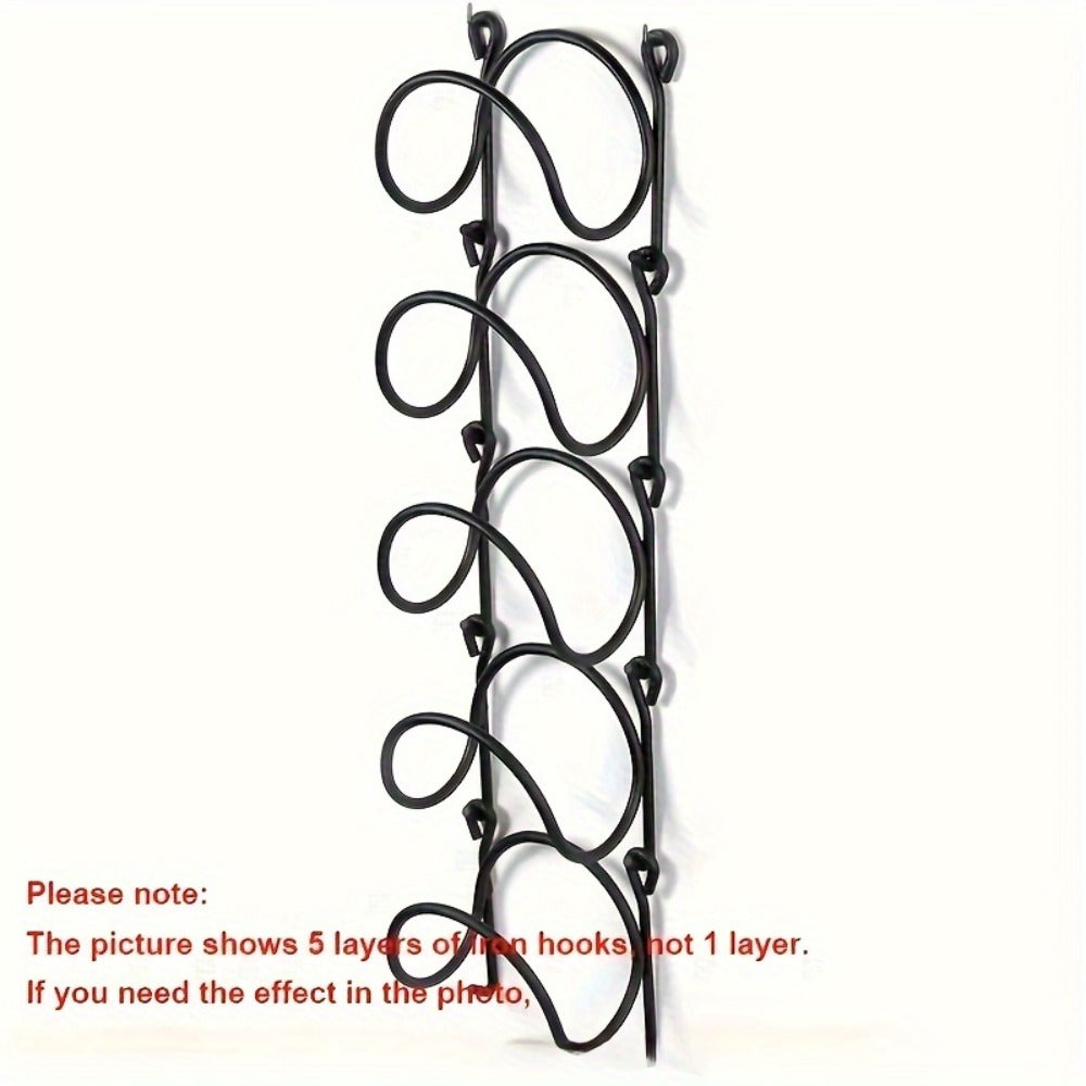 Wall Mounted Towel Rack with Hooks 6pcs Iron Hanging Rack Set Multi-Layer Wall Storage Organizer for Bathroom, Bedroom & Kitchen