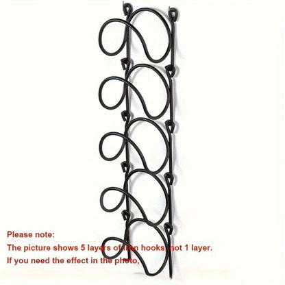 Wall Mounted Towel Rack with Hooks 6pcs Iron Hanging Rack Set Multi-Layer Wall Storage Organizer for Bathroom, Bedroom & Kitchen